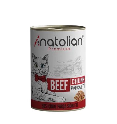 Anatolian Premium Adult Beef Biftekli Parça Etli Yetişkin Kedi Konservesi 400 gr