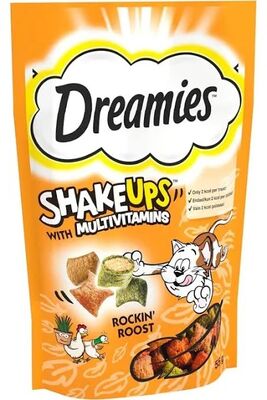 Dreamies Shake Ups Rockin Rooster Multivitaminli Kedi ve Yavru Kedi Ödülü 55 Gr