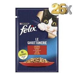 Felix - Felix Pouch Jöle İçinde Sığır Etli Yetişkin Kedi Konservesi 85 gr x 26