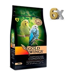 Gold Wings - Gold Wings Premium Muhabbet Kuşu Kondisyon Yemi 200 gr 6 Adet