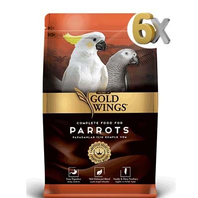 Gold Wings Premium Papağan Yemi 6x1 kg