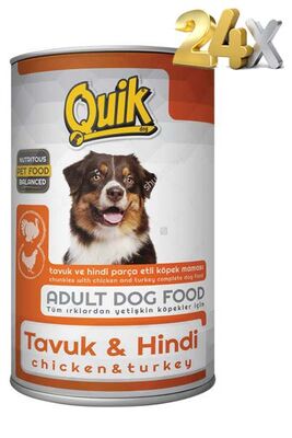 Quik Tavuk ve Hindili Köpek Konservesi 415 gr 24 Adet