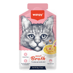 Wanpy - Wanpy Karidesli ve Ton Balıklı Kedi Çorbası 50 gr