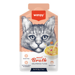 Wanpy - Wanpy Somonlu ve Ton Balıklı Kedi Çorbası 50 gr