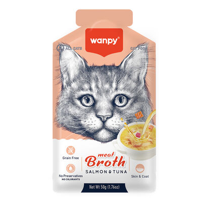 Wanpy Somonlu ve Ton Balıklı Kedi Çorbası 50 gr